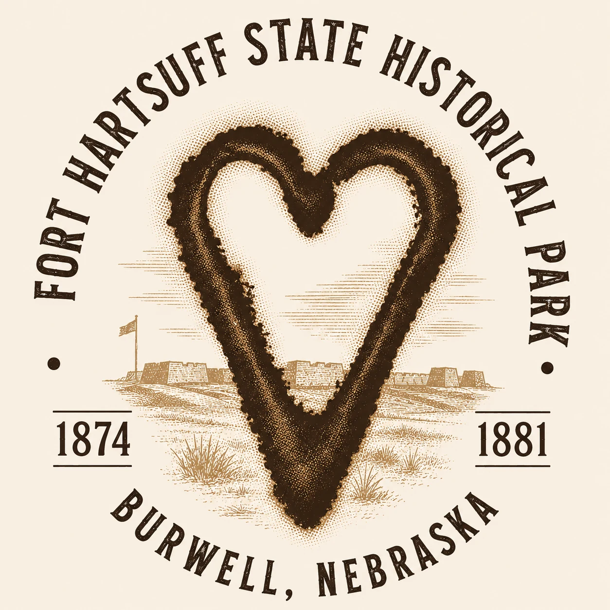 Fort Hartsuff heart brand heritage graphic