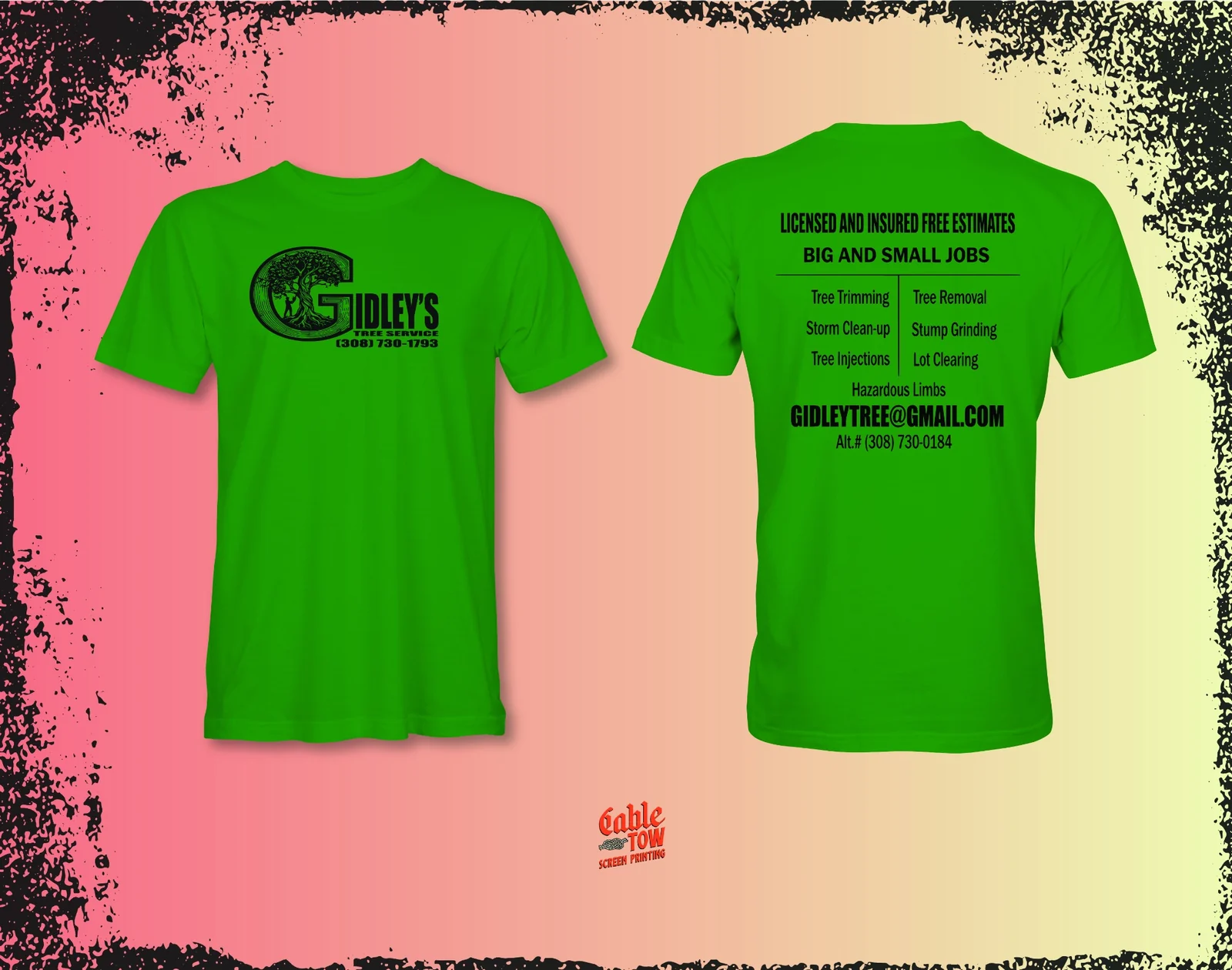 Gidley's Tree Service shirt mockup